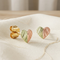 Split Leaf Heart Earrings, 10k Yellow Gold, 12k Green and Rose Gold Black Hills Gold Motif