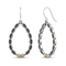 Antiqued Loop Dangle Earring, Sterling Silver, 12k Green and Rose Gold Black Hills Gold Motif