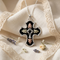 Black Holy Cross Pendant Necklace, Sterling Silver, 12k Green Gold, 12k Rose Gold Black Hills Gold, 18''