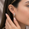 Black Hills Gold Semi Hoop Earrings Sterling Silver with 12k Green & Rose Gold Leaves, Diamond Cut Scalloped Demi Hoop Earrings for Women