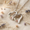 Ave 369 Double Heart Pendant Necklace, Sterling Silver, 12k Green and Rose Gold Black Hills Gold Motif, 18''