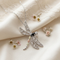 The Men's Jewelry Store (for HER) Onyx and CZ Dragonfly Pendant Necklace, Sterling Silver, 12k Green and Rose Gold Black Hills Gold Motif, 18''
