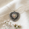 Heart Antiqued Pendant Necklace, Sterling Silver, 12k Green and Rose Gold Black Hills Gold Motif, 18''
