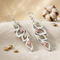 Petite Inlaid Leaf Dangle Earrings, Sterling Silver, 12k Green and Rose Gold Black Hills Gold Motif