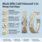 Diamond-Cut Hoop Earrings, Sterling Silver, 12k Green Gold, 12k Rose Gold Black Hills Gold