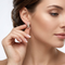 Semi Hoop Earrings, Sterling Silver, 12k Green and Rose Gold Black Hills Gold Motif