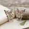 Tri-Tone Butterfly Earrings, Sterling Silver, 12k Green Gold, 12k Rose Gold Black Hills Gold