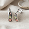 Diamond-Cut Antiqued Earrings, Sterling Silver, 12k Green and Rose Gold Black Hills Gold Motif