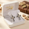 Granulated Bead Scroll Oxidized Cross Earrings, Sterling Silver, 12k Green and Rose Gold Black Hills Gold Motif