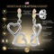 Two-Hearts Drop Earrings, Sterling Silver, 12k Green and Rose Gold Black Hills Gold Motif