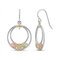 Twice Circle Hoop Earrings, Sterling Silver, 12k Green and Rose Gold Black Hills Gold Motif