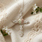 Sacred Heart Cross Pendant Necklace, Sterling Silver, 12k Green Gold, 12k Rose Gold Black Hills Gold, 18"