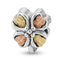 Clover Leaf Bead Charm Bracelet, Sterling Silver, 12k Green and Rose Gold Black Hills Gold Motif