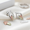 Diamond Spilt Leaf Earrings, Sterling Silver, 12k Green Gold and Rose Gold Black Hills Gold Motif