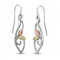 Freeform with Petite Leaves Earrings, Sterling Silver, 12k Green and Rose Gold Black Hills Gold Motif