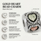 Ave 369 Cylinder Heart Bead Charm, Sterling Silver, 12k Green Gold, 12k Rose Gold Black Hills Gold