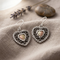 Oxidized Filigree Heart Earrings, Sterling Silver, 12k Green and Rose Gold Black Hills Gold Motif