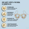 Heart Open-Work Earrings, Sterling Silver, 12k Green and Rose Gold Black Hills Gold Motif