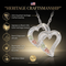 Ave 369 Double Heart Pendant Necklace, Sterling Silver, 12k Green and Rose Gold Black Hills Gold Motif, 18''