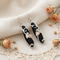 Onyx Marquise Earrings, Sterling Silver, 12k Green and Rose Gold Black Hills Gold Motif