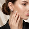 Ave 369 Created Aquamarine Marquise March Birthstone Earrings, Sterling Silver, 12k Green and Rose Gold Black Hills Gold Motif
