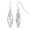 Diamond-Cut Oval Dangle Earrings, Sterling Silver, 12k Green and Rose Gold Black Hills Gold Motif