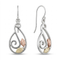 Mirror Polished Swirl Earrings, Sterling Silver, 12k Green and Rose Gold Black Hills Gold Motif