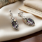 Mystic Fire Topaz Marquise Earrings, Sterling Silver, 12k Green and Rose Gold Black Hills Gold Motif