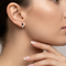 Onyx Pear Petite Leaf Cascade Earrings, Sterling Silver, 12k Green and Rose Gold Black Hills Gold Motif