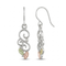 Dangling Swirl Earrings, Sterling Silver, 12k Green and Rose Gold Black Hills Gold Motif
