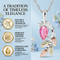 Pink CZ Pear Pendant Necklace, Sterling Silver, 12k Green and Rose Gold Black Hills Gold Motif, 18"