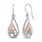 Freeform Dangle Earrings, Sterling Silver, 12k Green and Rose Gold Black Hills Gold Motif
