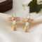 Cross Post Earrings, 10k Yellow Gold, 12k Green and Rose Gold Black Hills Gold Motif