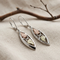 Oval Foliage Earrings, Sterling Silver, 12k Green and Rose Gold Black Hills Gold Motif