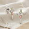 Cross Earrings, Sterling Silver, 12k Green and 12k Rose Gold Black Hills Gold Motif