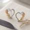 Heart Earrings, Sterling Silver, 12k Green and Rose Gold Black Hills Gold Motif