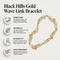 Wave Link with Leaves Bracelet, 10k Yellow Gold, 12k Green and Rose Gold Black Hills Gold Motif