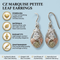CZ Marquise Petite Leaf Earrings, Sterling Silver, 12k Green and Rose Gold Black Hills Gold Motif