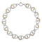 Interlink Twin Heart Bracelet, Sterling Silver, 12k Green and Rose Gold Black Hills Gold Motif, 6.75"