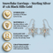 Black Hills Gold Snowflake Earrings Sterling Silver with 12k Green & Rose Gold Heart Grape Leaves Winter Snowflake Dangle Earrings