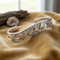 Bangle Cuff Bracelet, Sterling Silver, 12k Green and Rose Gold Black Hills Gold Motif