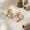 Frosty Leaves Stud Earrings, 10k Yellow Gold, 12k Green and Rose Gold Black Hills Gold Motif
