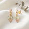 Victorian-Style Drop Earrings, 10k Yellow Gold, 12k Green and Rose Gold Black Hills Gold Motif