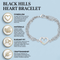 Four Chain with Heart Bracelet, Sterling Silver, 12k Green and Rose Gold Black Hills Gold Motif, 6.75"