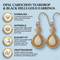 Opal Cabochon Pear Teardrop Earrings, 10k Yellow Gold, 12k Rose and Green Gold Black Hills Gold Motif