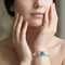 Turquoise Cuff Bracelet, Sterling Silver, 12k Green and Rose Gold Black Hills Gold Motif