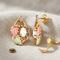 Created Opal Heart Vine Earrings, 10k Yellow Gold, 12k Green & Rose Black Hills Gold, Wiggle-Cut Grape Leaf Earrings for Women