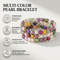 Earthtone Multi-Color Freshwater Cultured Pearl 3-Strand Stretch Bracelet, 6"-8" (5.5-6.0MM)