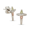 Cross Earrings, Sterling Silver, 12k Green and 12k Rose Gold Black Hills Gold Motif
