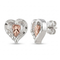 Ave 369 Bead Heart Earrings, Sterling Silver, and 12k Rose Gold Black Hills Gold Motif